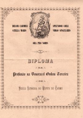 Diploma da Profissão na Venerável Ordem Terceira de Nossa Senhora do Monte do Carmo