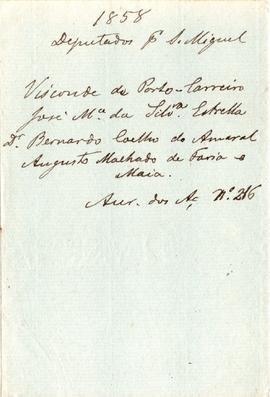 1858 Deputados por São Miguel