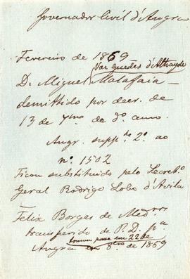 Governador Civil de Angra 1869