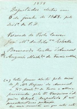 1858 Deputados pelo Distrito de Ponta Delgada