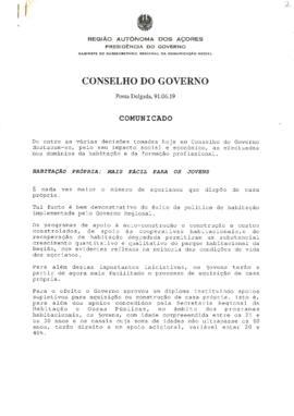 Comunicado do Conselho do Governo de 19 de junho de 1991