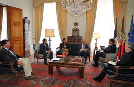 O partido PSD/Açores em audiência, com o Presidente do Governo Regional e o Vice-Presidente do Go...