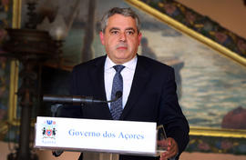 Declarações aos meios de Comunicação Social pelo Vice-Presidente do Governo, Sérgio Ávila, após a...