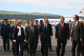 Chegada do presidente da República e comitiva à Base Aérea nº 4, nas Lajes, ilha Terceira