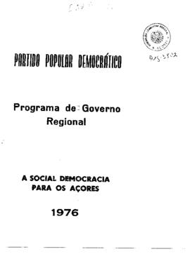 Programa do I Governo Regional dos Açores