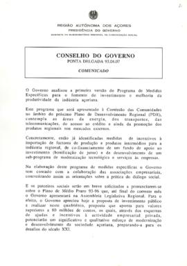 Comunicado do Conselho do Governo de 7 de abril de 1993