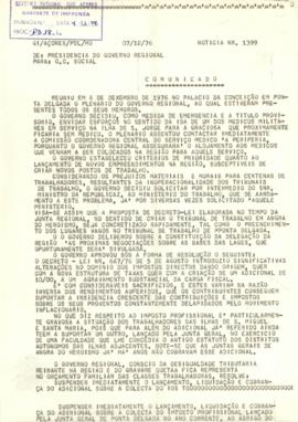 Comunicado do Conselho do Governo de 6 de dezembro de 1976