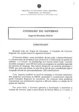 Comunicado do Conselho do Governo de 24 de maio de 1995