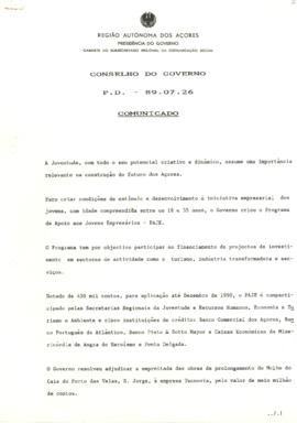 Comunicado do Conselho do Governo de 26 de julho de 1989