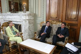 O Presidente do Governo Regional dos Açores e sua esposa recebidos pelo Governador do Estado do R...
