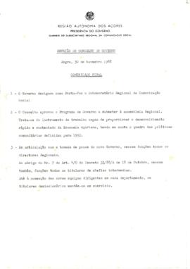 Comunicado do Conselho do Governo de 30 de novembro de 1988