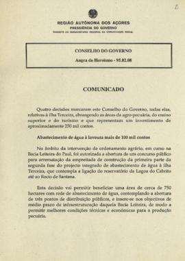 Comunicado do Conselho do Governo de 8 de fevereiro de 1995
