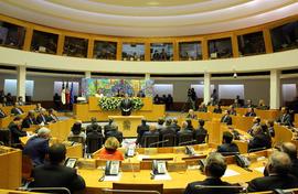 Vista panorâmica da Assembleia Legislativa da Região Autónoma dos Açores onde decorreu a Tomada d...