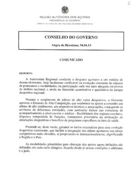 Comunicado do Conselho do Governo de 13 de abril de 1994