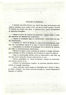 Decreto Regulamentar Regional 50/83/A - Instruções Externas - Declaração de Compromisso
