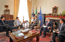 O Ministro Adjunto e do Desenvolvimento Regional em audiência, com o presidente do Governo Regional
