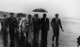 Chegada do Presidente da República,General Ramalho Eanes, ao Aeroporto das Lajes, na Ilha Terceira