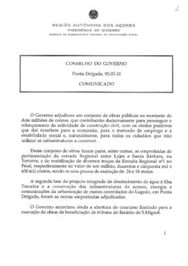 Comunicado do Conselho do Governo de 10 de maio de 1995