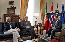 O Embaixador da Noruega, Ove Thorsheim, em audiência, com o presidente do Governo Regional