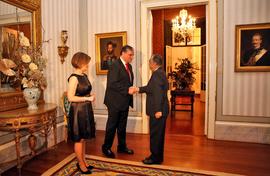O Presidente do Governo Regional e sua esposa,  recebem o Representante da República para a Regiã...