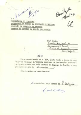 Ofício de envio do "Boletim Regional de Informação" - novembro 1977