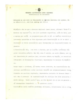Mensagem de Ano Novo do presidente do Governo Regional dos Açores, pela Rádio e Televisão  - 1978
