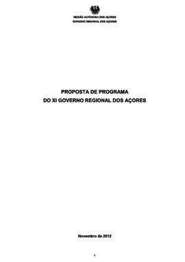 Proposta de Programa do XI Governo Regional dos Açores