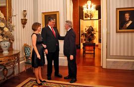 O presidente do Governo Regional  e sua esposa, recebem o João Bosco Mota Amaral, no Palácio de S...