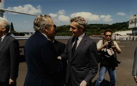 Presidente do Governo Regional dos Açores, Mota Amaral, recebe Presidente da República, Mário Soa...