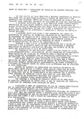Comunicado do Conselho do Governo de 27 de abril de 1988