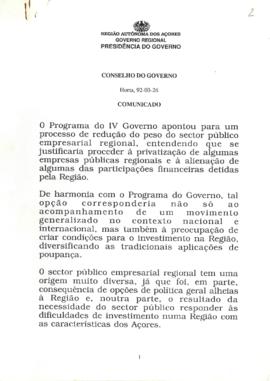 Comunicado do Conselho do Governo de 25 de março de 1992