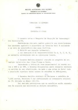 Comunicado do Conselho do Governo de 12 de dezembro de 1988