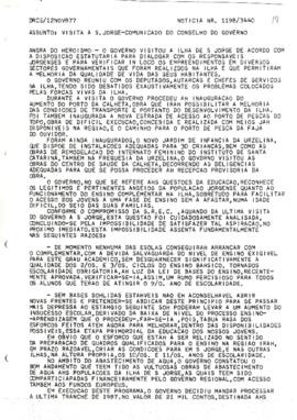 Comunicado do Conselho do Governo de 11 de novembro de 1987