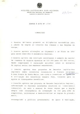 Comunicado do Conselho do Governo de 3 de setembro de 1987