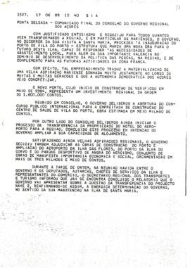 Comunicado do Conselho do Governo de 16 de junho de 1988