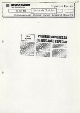 Nos Açores, primeiro Congresso Regional de Educação Especial, subordinado ao tema «(Re)pensar a d...