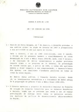 Comunicado do Conselho do Governo de 7 de janeiro de 1988