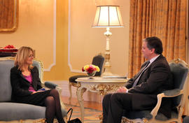 Jill Gallard, Embaixadora do Reino Unido em Portugal, em audiência, com o presidente do Governo R...