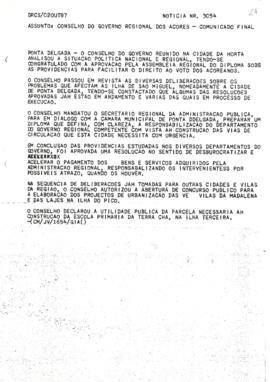 Comunicado do Conselho do Governo de 30 de setembro de 1987