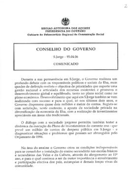 Comunicado do Conselho do Governo de 6 de abril de 1995