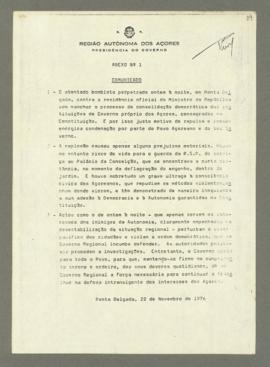 Comunicado do Conselho do Governo de 22 de novembro de 1976