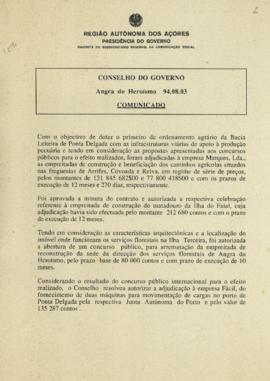 Comunicado do Conselho do Governo de 3 de agosto de 1994