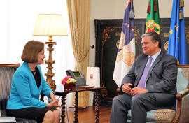 A Embaixadora da Austrália, Anne Plunkett, em audiência, com o presidente do Governo Regional