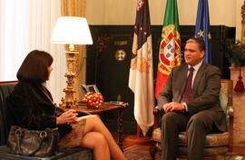 A Eurodeputada, Maria do Céu Patrão Neves, em audiência, com o Presidente do Governo Regional