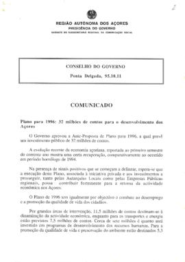 Comunicado do Conselho do Governo de 11 de outubro de 1995