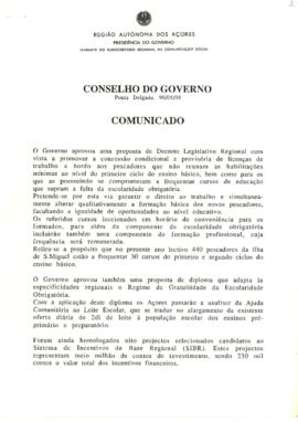 Comunicado do Conselho do Governo de 9 de maio de 1990