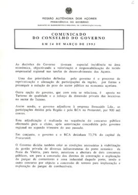 Comunicado do Conselho do Governo de 24 de março de 1993
