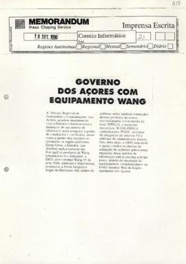 Governo dos Açores com equipamento Wang