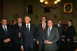 O presidente da República, acompanhado pelo presidente do Governo Regional, o presidente da Assem...