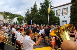 Sociedade Filarmónica Fraternidade Rural de Água de Pau, atou aquando da cerimónia de inauguração...